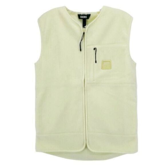 NWT Rains Women’s Teens Fleece Vest Color Straw/Light Yellow - Size Large - Picture 1 of 10